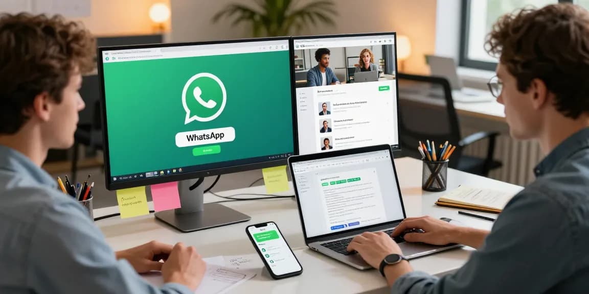 Engaging workspace showcasing WhatsApp電腦版 in action on a desktop.