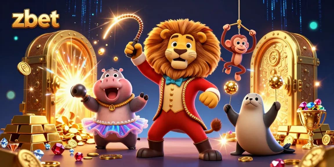 Zbet showcases excitement as a lion ringmaster, a hippo, a monkey, and a seal bring thrill to gambling.