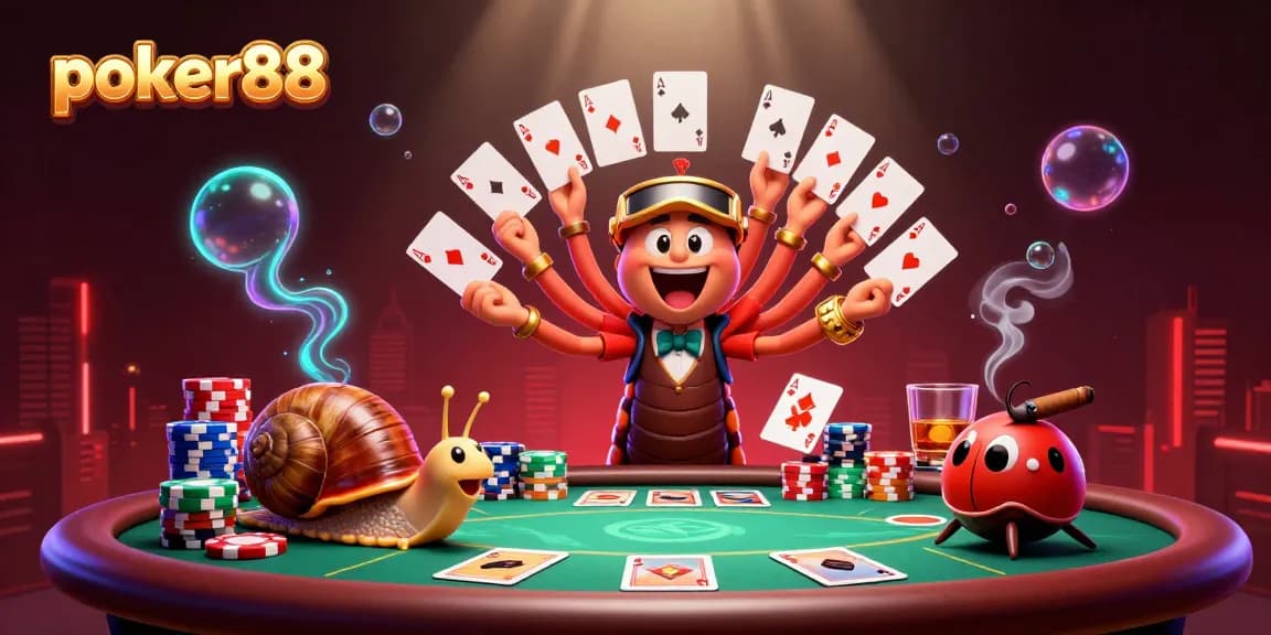 Engage in thrilling poker88 game action with unique characters delivering excitement and strategy.