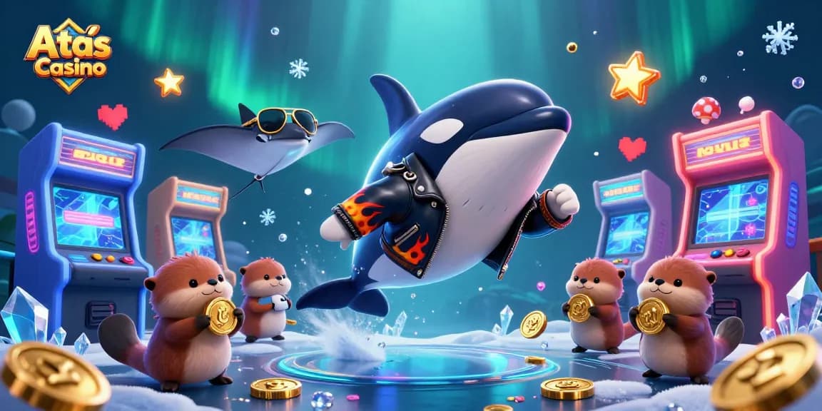 Experience thrilling gameplay at Atas Casino with vibrant 3D characters and immersive casino elements!