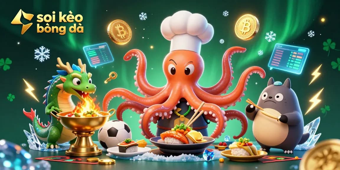 Engage in soi kèo bóng đá with a vibrant scene featuring dynamic characters and betting elements.