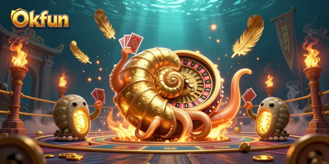 Okfun offers thrilling casino experiences with a vibrant nautilus-themed roulette scene.
