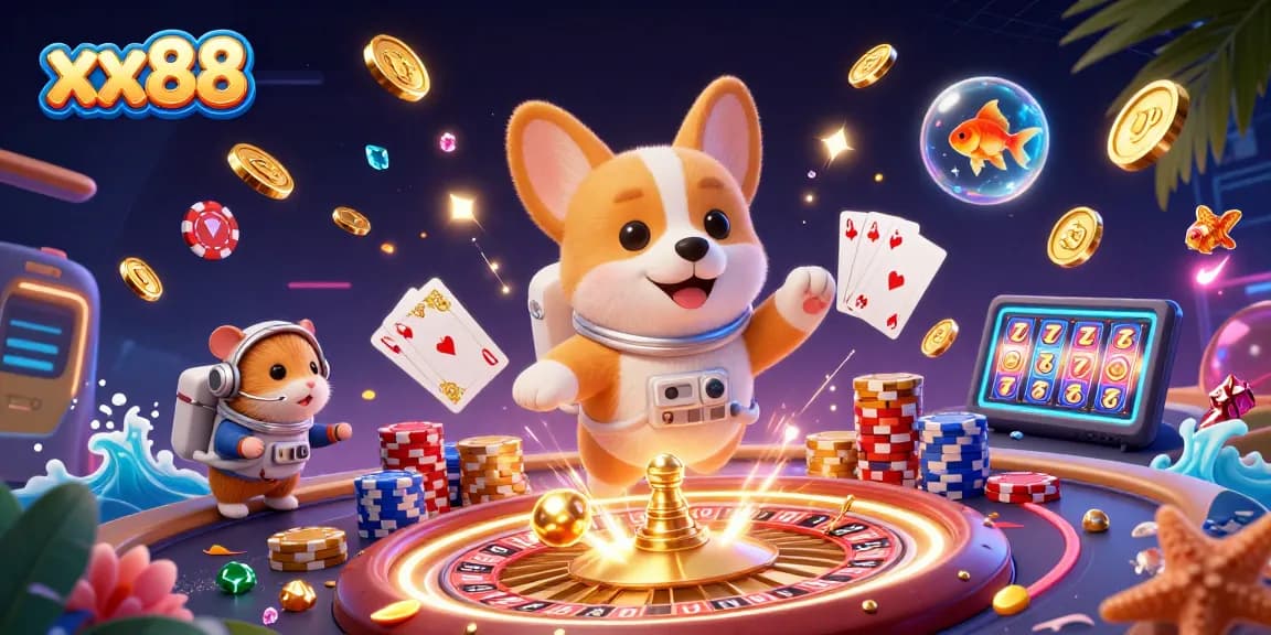 Experience thrilling gameplay at xx88 with a 3D animated space casino featuring unique characters.
