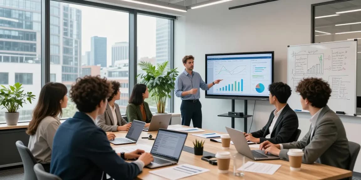 Dynamic London business IT support meeting, showcasing a diverse team collaborating on IT solutions.