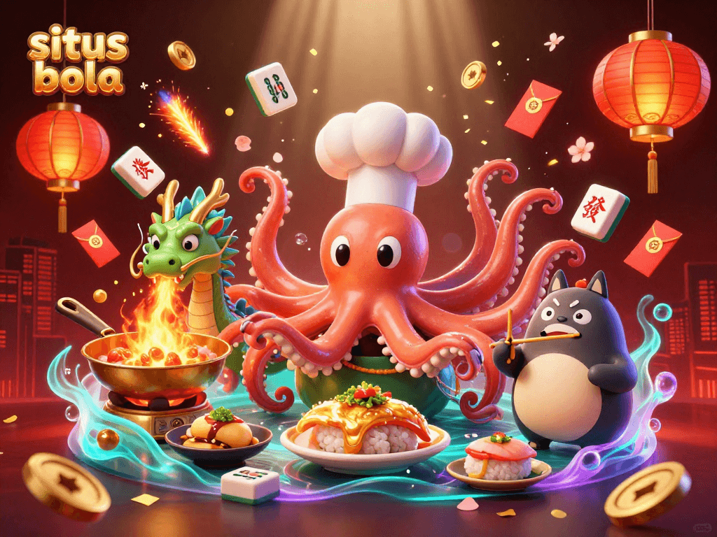 Enhance your gaming experience on situs bola with vibrant 3D casino-inspired illustrations.