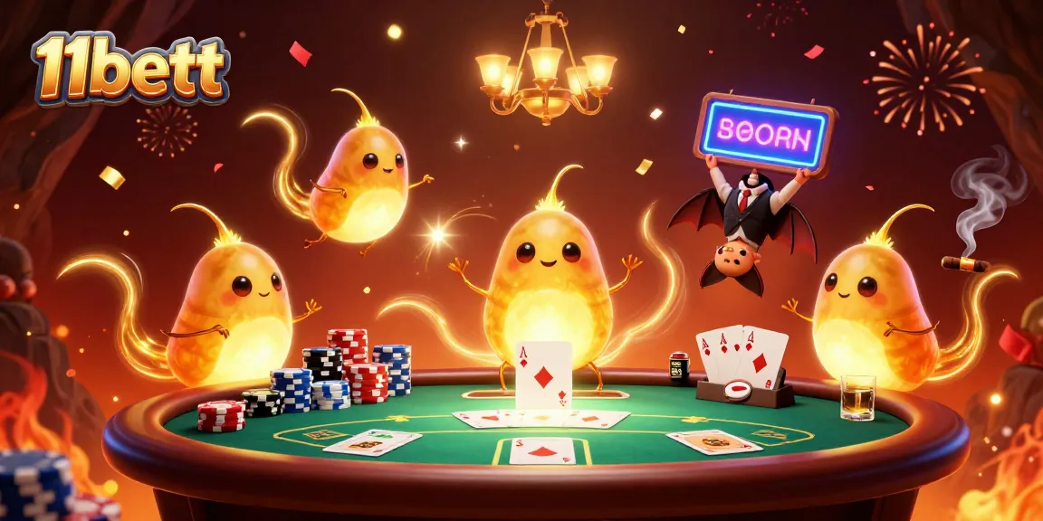 Experience the thrilling ambiance of 11bett casino with glowing glowworms in a vibrant scene.
