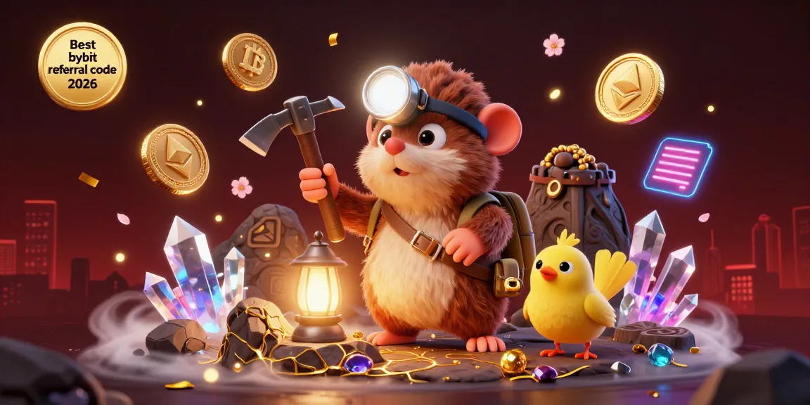 Engage with the Best bybit referral code 2026 in this illustrative crypto casino scene filled with treasure and excitement.
