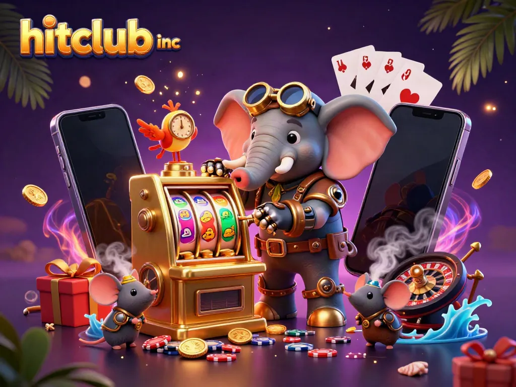 Spin to win with hitclub inc's vibrant slots in this rich 3D casino scene.