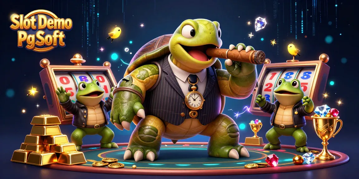 Play exciting Slot Demo Pg Soft with colorful characters, dazzling gems, and energetic casino vibes in this rich 3D illustration.