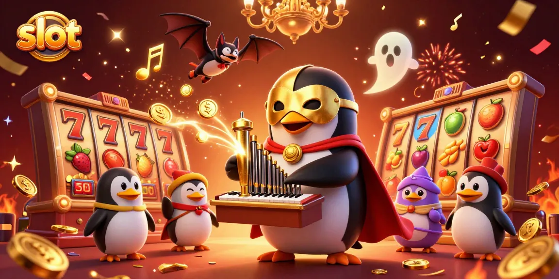 Spin the slot reels with vibrant symbols and win golden coins in this exciting casino scene.