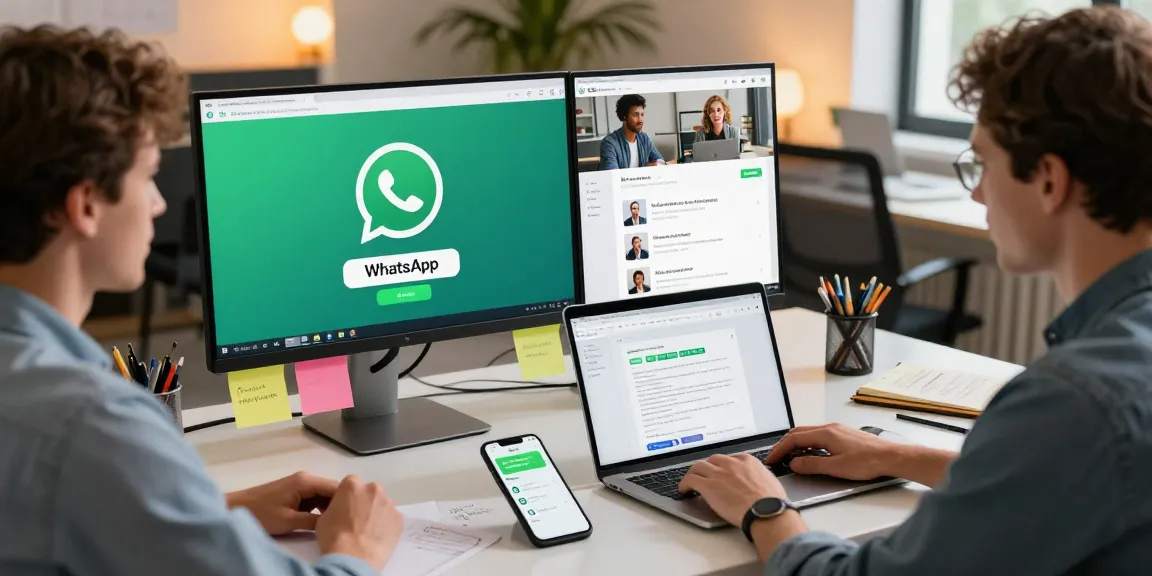 Engaging workspace showcasing WhatsApp電腦版 in action on a desktop.