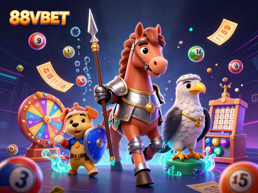 Experience the thrill of winning with 88VBET surrounded by colorful lottery balls and festive gaming elements.