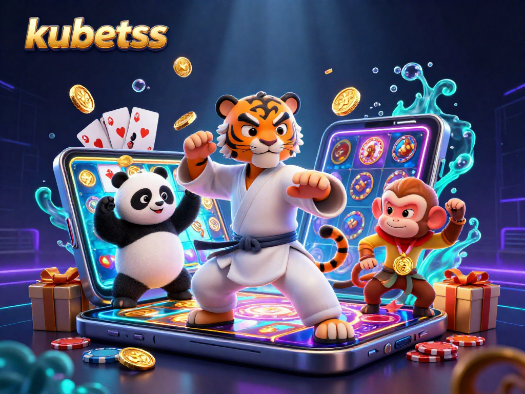 Experience the thrill of kubetss with a kung fu tiger master, vibrant slots, and gaming excitement!