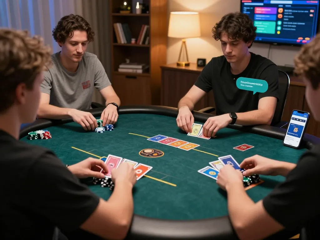Engaged player participating in an online poker game with Pragmaticplay interface visible on screen, showcasing strategic betting.