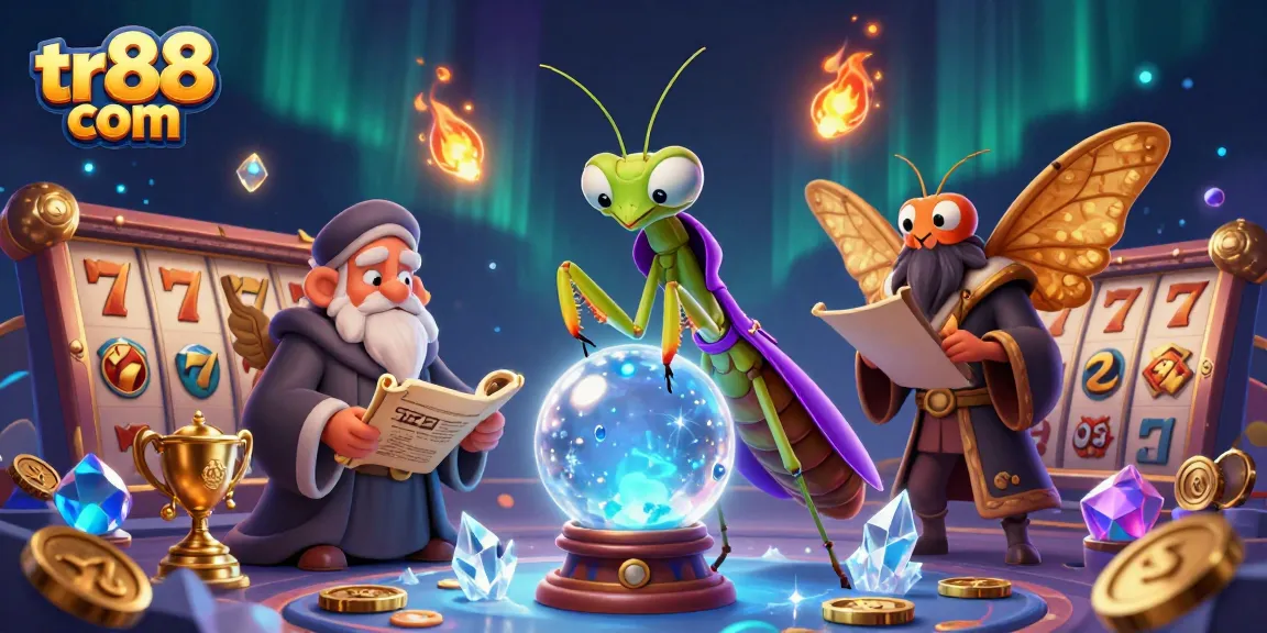 Engage with tr88 com's exciting slot games while witnessing a mystical scene of fortune tellers.