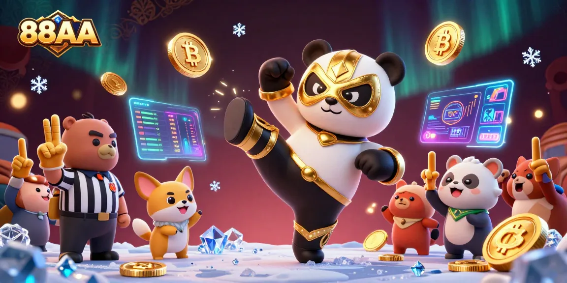 Engage with exciting gameplay at 88AA featuring a panda wrestler amid dynamic gambling elements.