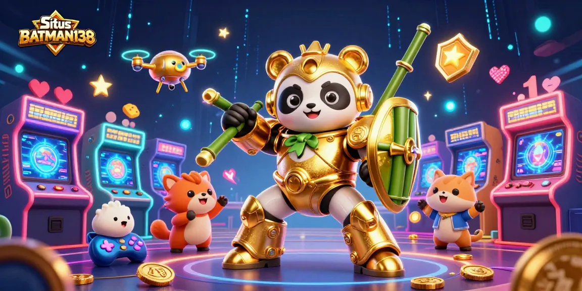 Engage in thrilling gameplay at Situs BATMAN138 with animated characters in an exciting casino scene.