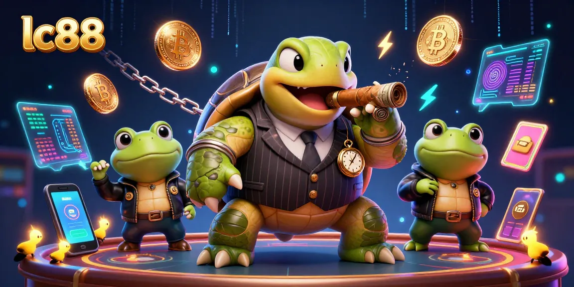Experience thrilling gaming at lc88 with 3D characters and crypto elements illuminating the casino atmosphere.
