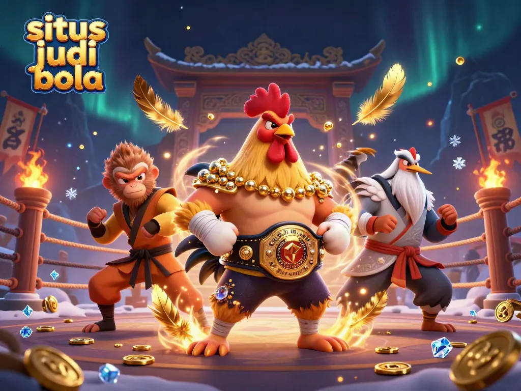Engage with the thrilling world of situs judi bola in this vibrant scene packed with dynamic characters and betting elements.