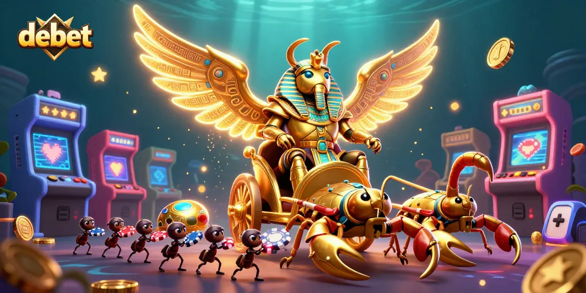 Engage in winning strategies at debet's captivating casino illustration featuring dynamic gaming elements.