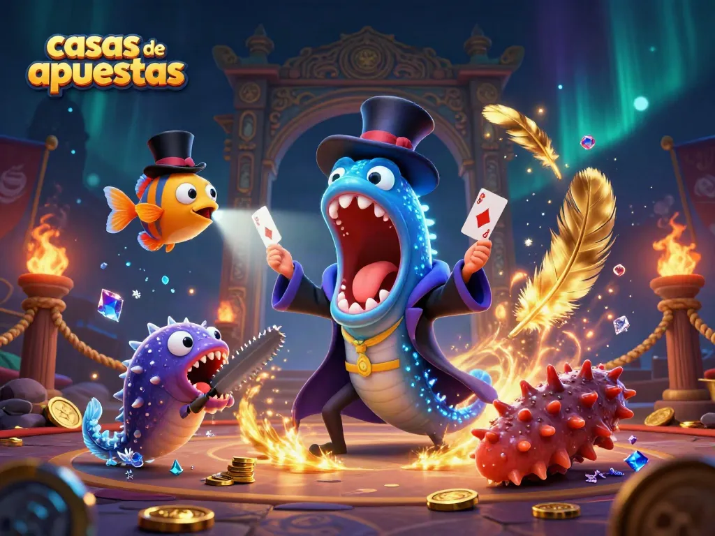 Jugando en casas de apuestas con un pez linterna y un calamar, un espectáculo de magia submarina.