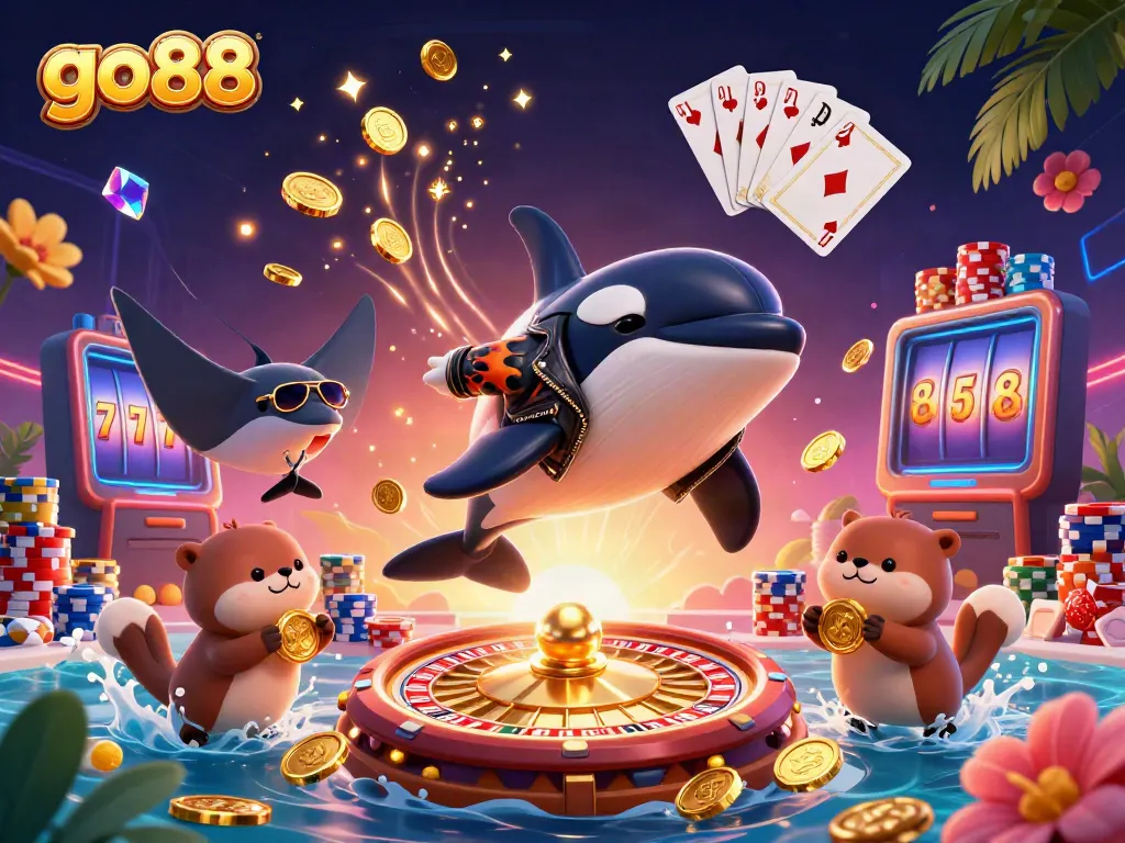 Experience the excitement of go88 with dynamic casino imagery featuring vibrant characters and gaming elements.