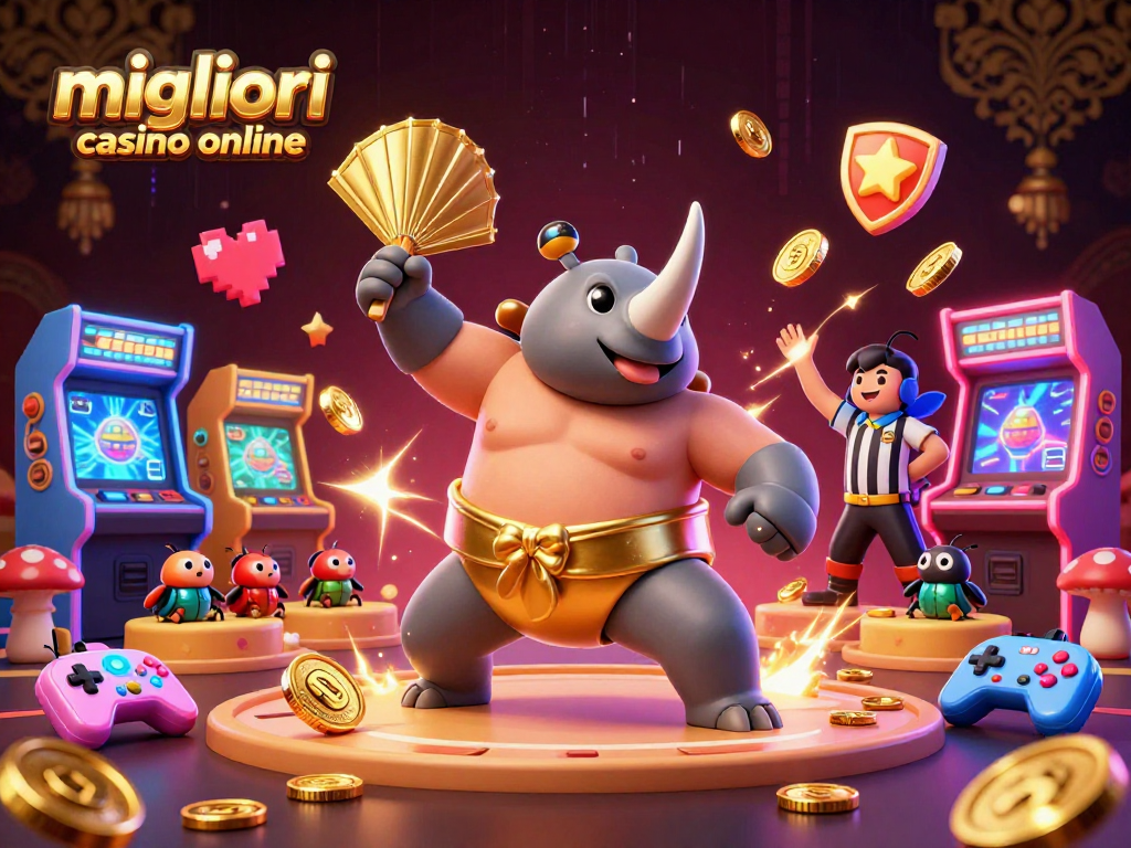 Giocare nei migliori casino online con un fenomenale campione sumo e divertenti spettatori.