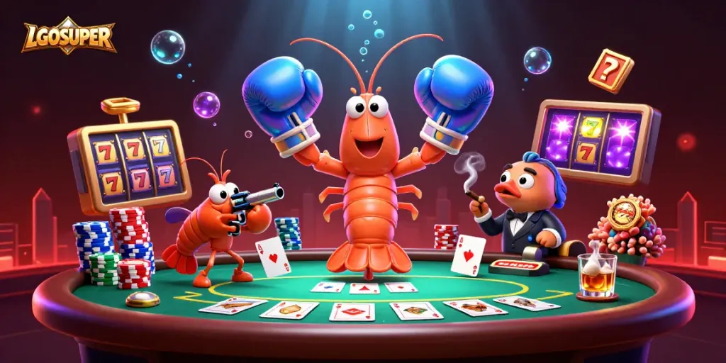 Play casino games and win with LGOSUPER in a lively underwater gambling scene.