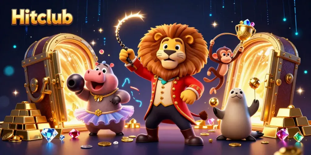 Experience the thrill of Hitclub with vibrant casino characters and riches around!