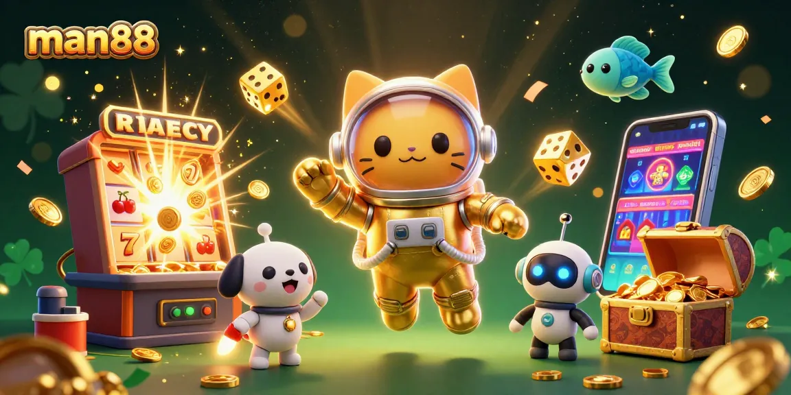 Experience the excitement of man88 with a vibrant casino scene featuring dynamic characters and games.