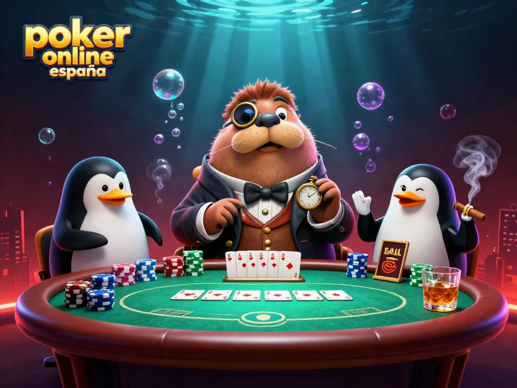 Juega al póker online en España con un entorno atractivo y competitivo en una mesa submarina.