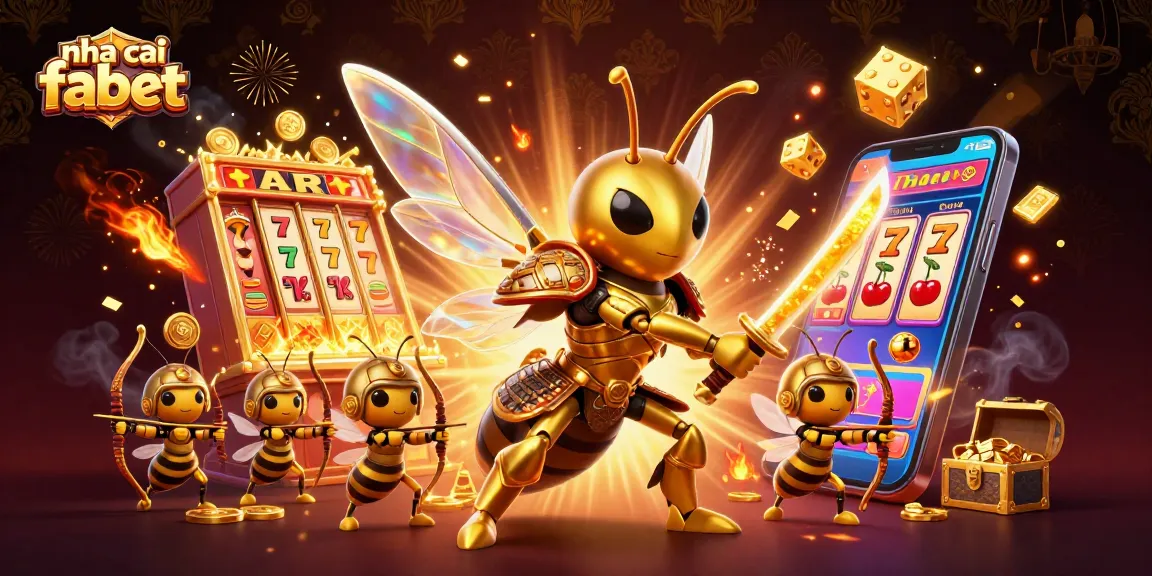 Engage with the exciting scene of nha cai fabet, showcasing vibrant casino elements and a dynamic hornet character.