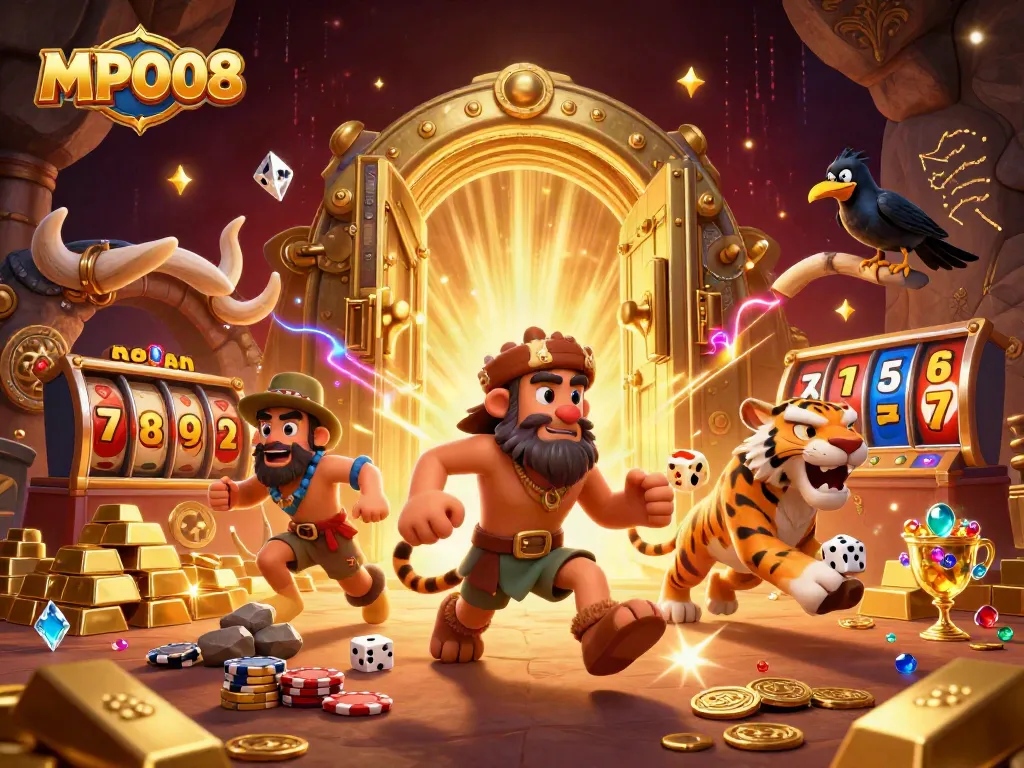 Play and win at MPO08 with a lively prehistoric casino featuring classic game elements.