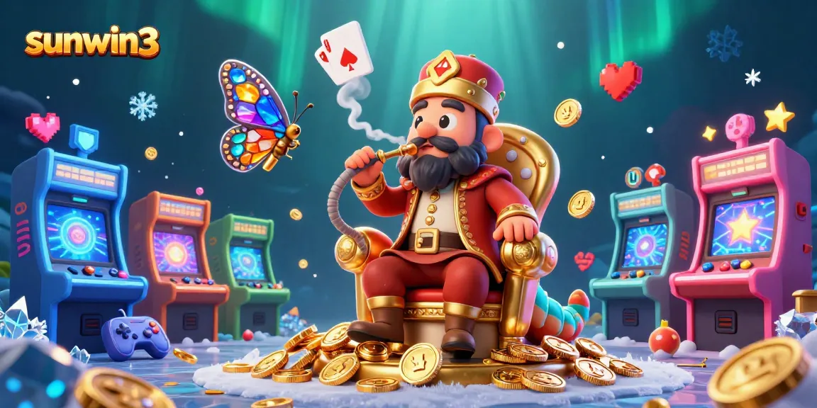 Experience slot gaming excitement at sunwin3 with vibrant 3D casino illustration featuring dynamic characters and immersive elements.