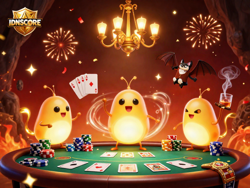 Join the glowworms at IDNSCORE casino for an electrifying poker night!