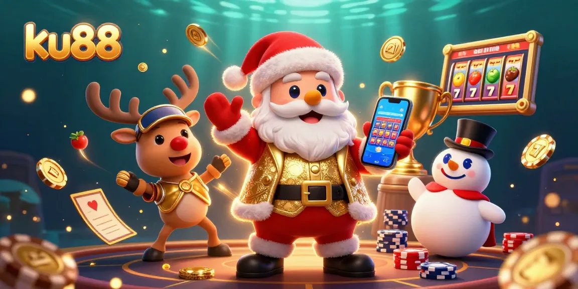 Experience the thrill of ku88 with a vibrant casino scene featuring animated characters and casino elements.