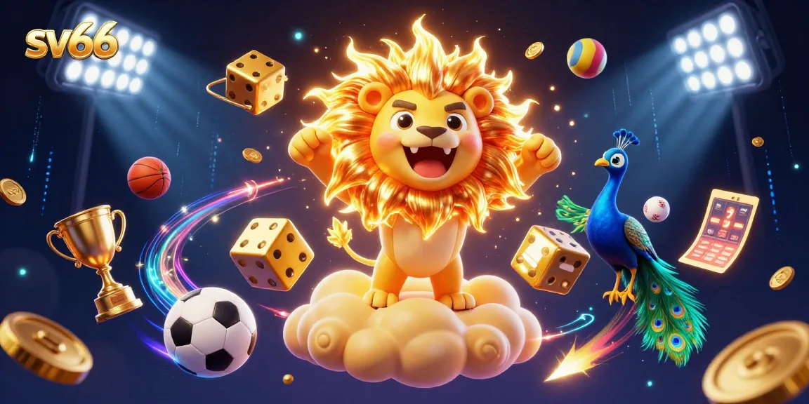 Bet on sv66 for winning sports action with golden dice and dynamic sports elements all around.