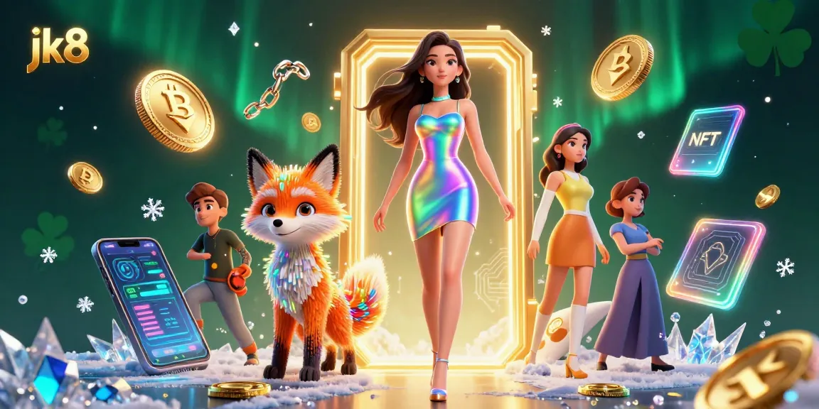 Engage with jk8’s vibrant casino offerings through a dazzling digital illustration featuring a unique 3D character.