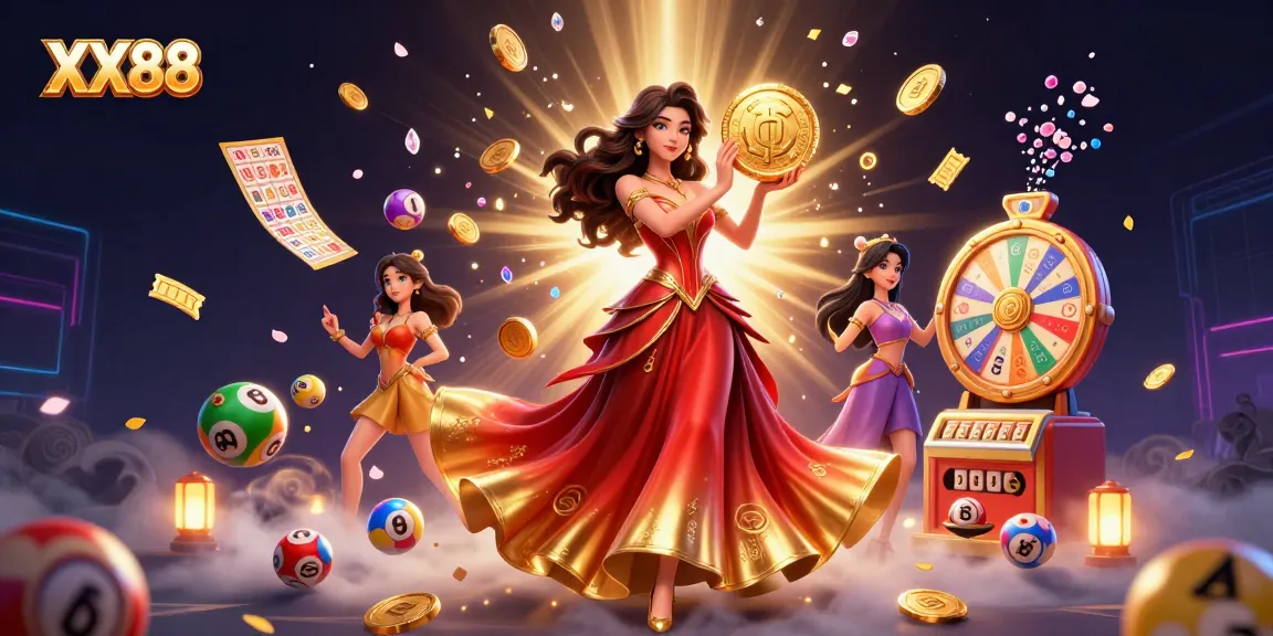 Experience winning thrills at XX88 with a vibrant casino scene filled with energy and excitement.