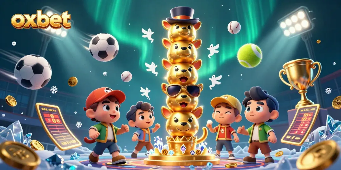 Experience the vibrant world of oxbet's dynamic sports scene with colorful elements and characters.