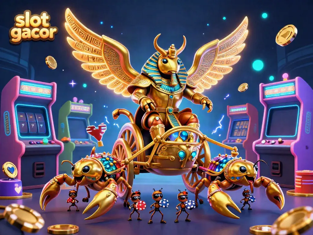 Engage with the exhilarating energy of slot gacor through vibrant 3D casino-themed illustration.