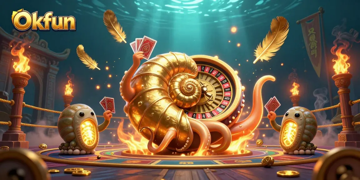Okfun offers thrilling casino experiences with a vibrant nautilus-themed roulette scene.