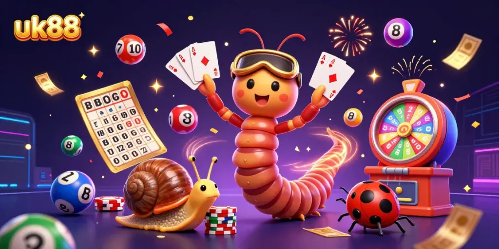 Experience the excitement of gambling at uk88 with dynamic lottery balls and vibrant characters.