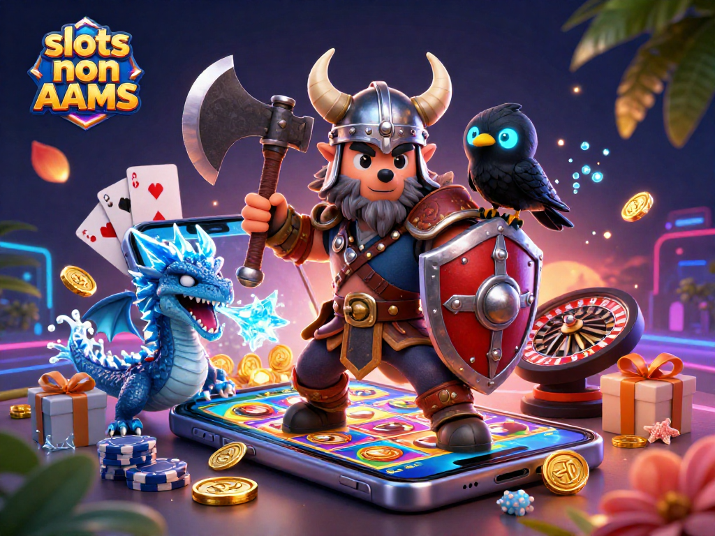 Gioca a slots non AAMS e vinci con il guerriero lupo, drago e simboli di gioco in un avvincente scenario 3D.