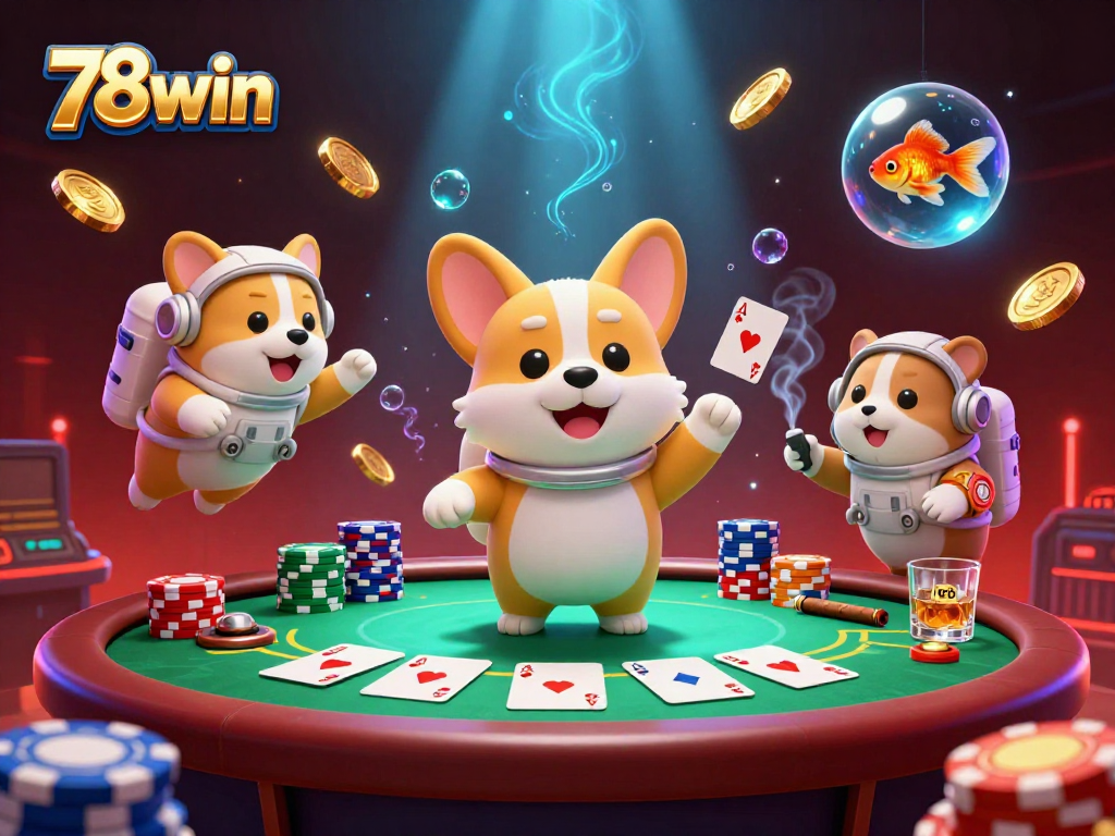 Experience thrilling gaming with 78win's vibrant casino atmosphere and engaging characters.