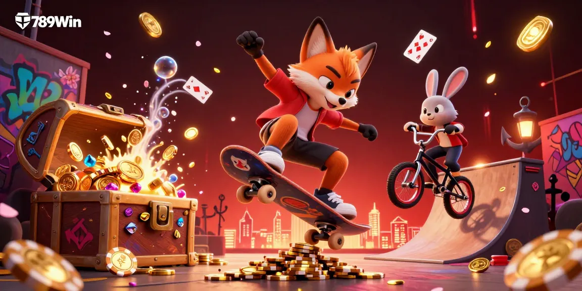 Experience the thrill of winning with 789Win while enjoying a vibrant casino-themed 3D illustration.