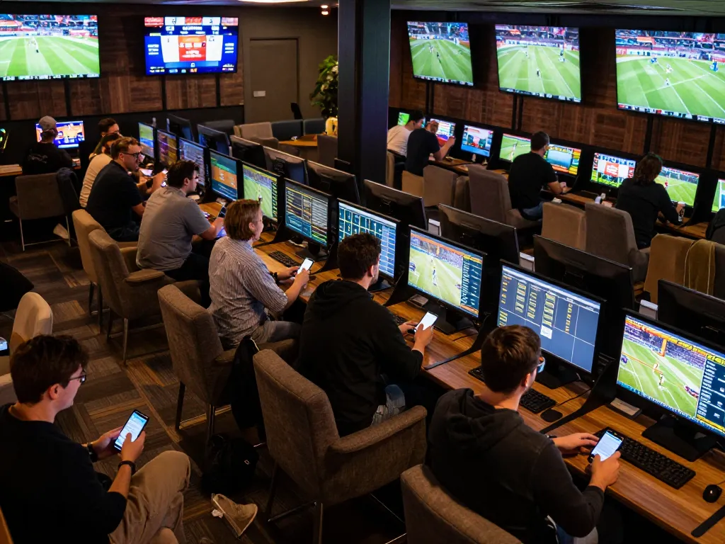Fans placing live bets at RR88 sportsbook, enhancing the excitement of sports gambling.