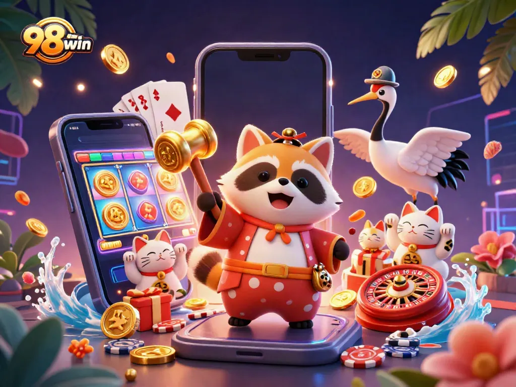 Experience vibrantly animated games with 98win, featuring characters and thrilling gaming elements.