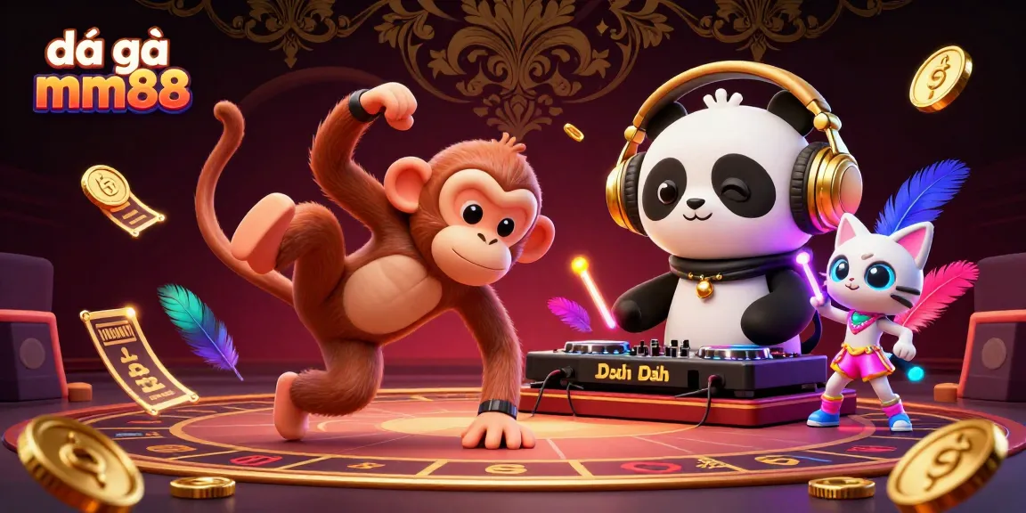 Engage in exhilarating đá gà mm88 battles in a vibrant, energetic casino arena with dynamic game elements.