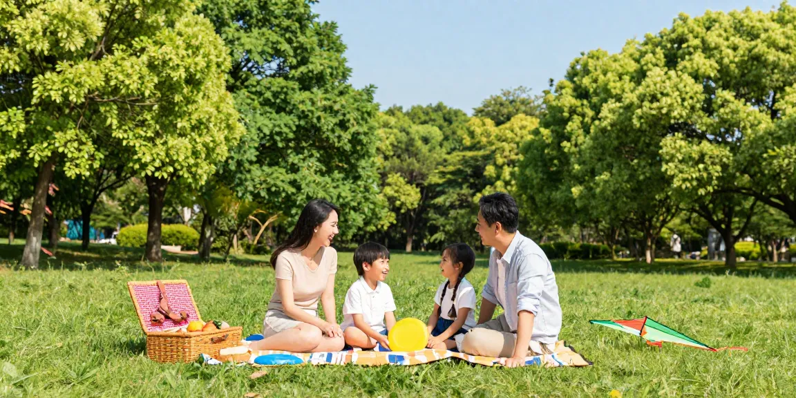 Familia disfrutando un picnic en el parque mientras realizan ETB pago en línea.